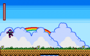 Daisiebot stage with clouds and ribbons